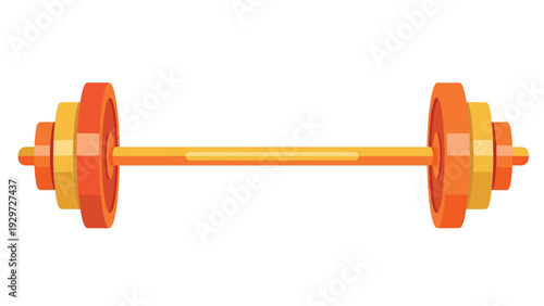 colorful barbell with weight plates simple modern fitness equipment illustration