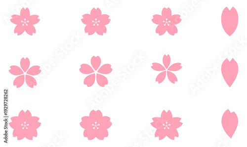 桜のアイコンマーク　サクラ　春　花