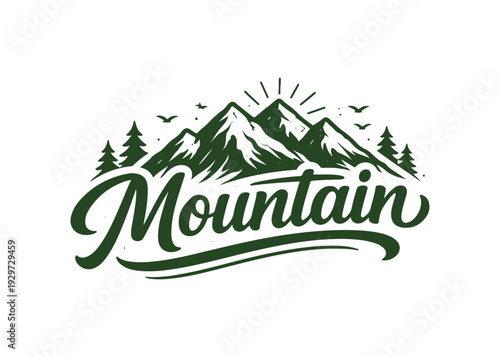 Mountain stylized text vector 
Vector stylized text on a white background