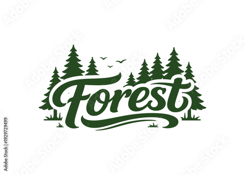 Forest stylized text vector 
Vector stylized text on a white background