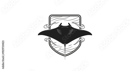 black bat silhouette on shield emblem
