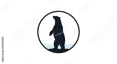 black bear silhouette standing profile