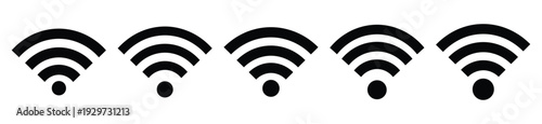 Collection of  wifi signal silhouette icon vector set for logo