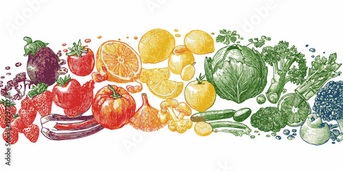 A vibrant array of fresh fruits and vegetables on display