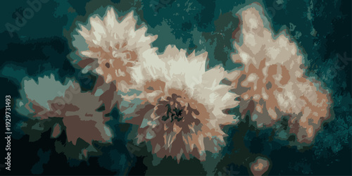 Textured pink wall with floral design as background