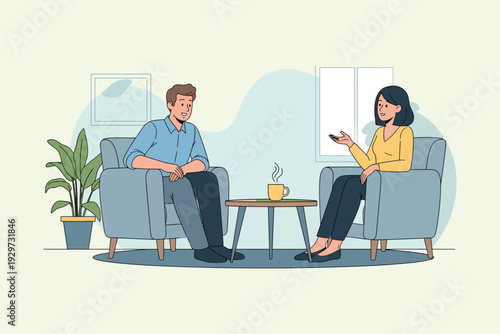 A couple relaxing together in a living room enjoying a peaceful moment