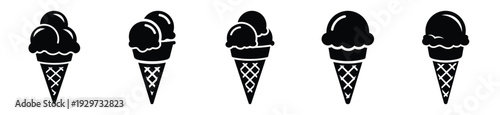 Collection of  ice cream silhouette icon vector set for logo