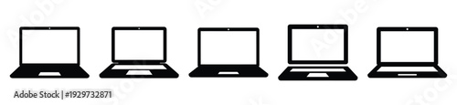 Collection of  laptop computer silhouette icon vector set for logo