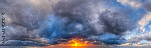 Wallpaper Mural Dramatic Storm Clouds Over Vibrant Sunset Horizon With Moody Sky and Golden Light Torontodigital.ca