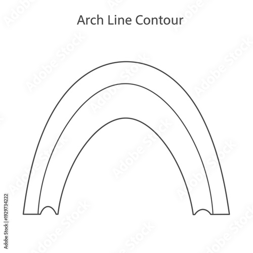Minimalist outline of a classic architectural arch, featuring smooth, elegant lines and a clean, simplistic contour design element for various graphic projects