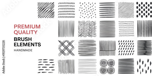 collection of hand drawn textures and patterns, grayscale and coral color palette, decorative vector illustrations, creative design elements bundle for projects.