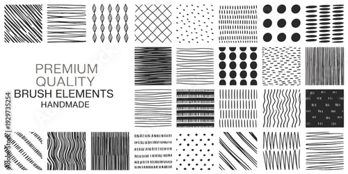 collection of hand drawn textures and patterns, grayscale and coral color palette, decorative vector illustrations, creative design elements bundle for projects.