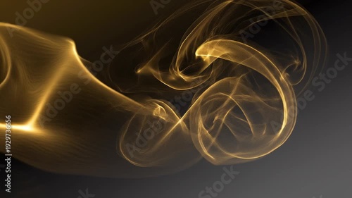 Abstract gold smoke on black background