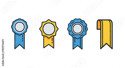 Team ribbon Line art clean vibrant tone illustration