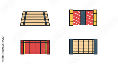 Sushi Mat Line art creative bold style illustration