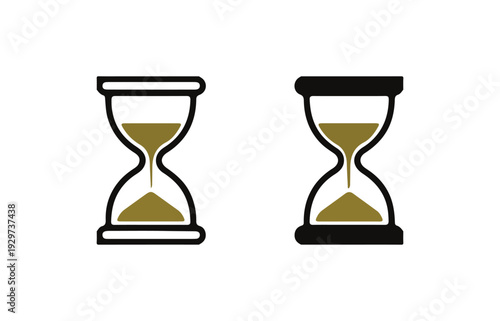 Hourglass Icons – Time Management and Deadline Concept Vector