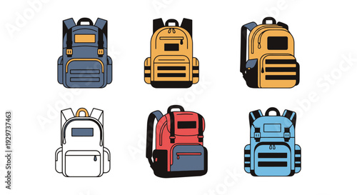 Tactical Backpack creative color composition illustration