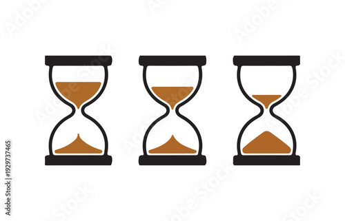 Hourglass Icons – Time Management and Deadline Concept Vector