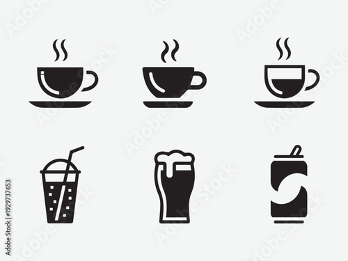 Coffee cup icon set vector art