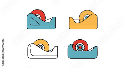 Tape Dispenser Line abstract colorful design illustration