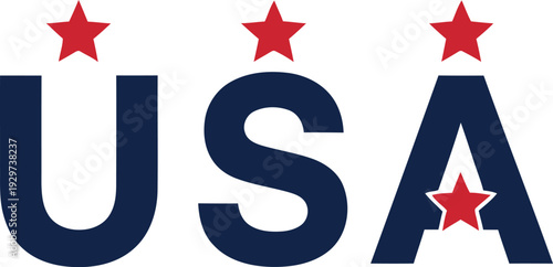 Graphic representation of usa with red stars symbolizing american patriotism