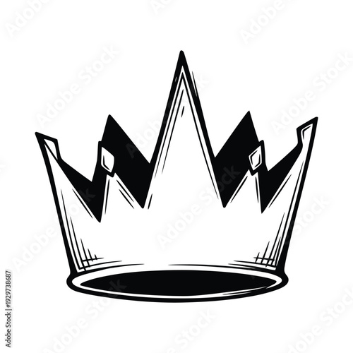 Crown Hand-Drawn Illustration in Vintage Sketch Style