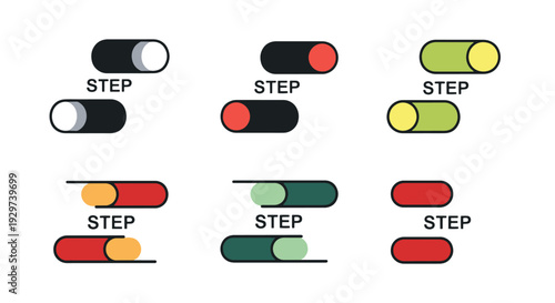 Steps Line art creative color vector design