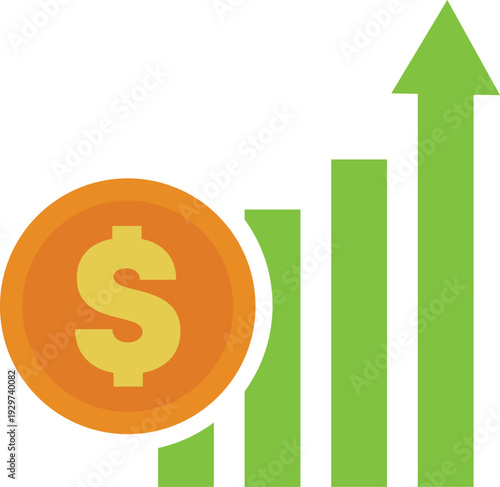A graph showing increasing financial growth