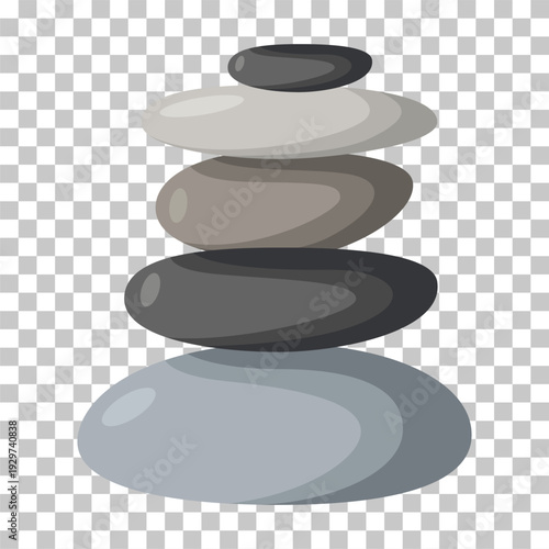 Grey stones balanced on top of each other, creating a serene and stable cairn.