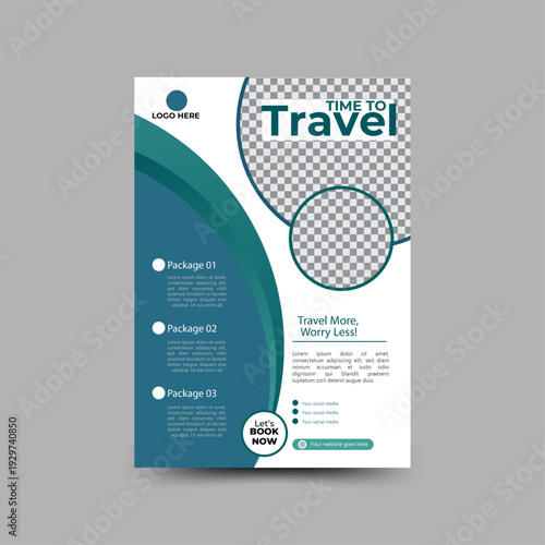 Modern Travel Agency Promotional Flyer and Holiday Tour Social Media Template.