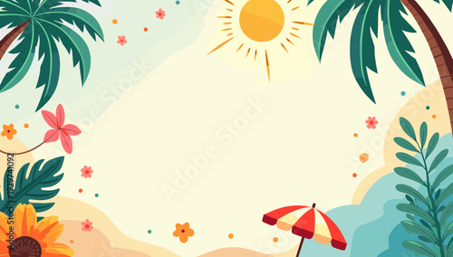 A vibrant and cheerful floral illustration evokes a sense of optimism and natural beauty. Ideal for backgrounds, website graphics, or springtime marke