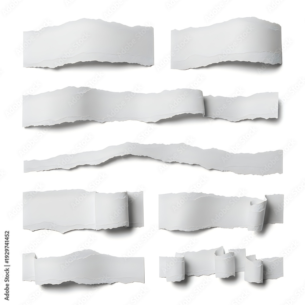Fototapeta premium A collection of white banners with various shapes