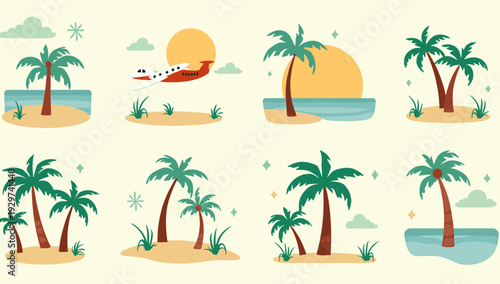 A cheerful and minimalist illustration evoking relaxation and vacation vibes. Ideal for travel agencies, summer promotions, or background designs.