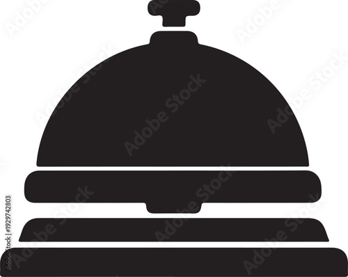 Simple icon of a covered serving dish with a knob on top for food presentation