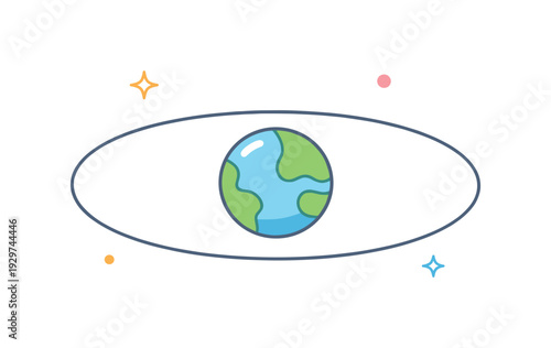 Strategic slack and resilience margin in planning expressed through cosmic buffer space, a planet surrounded by a wide empty orbit gap symbolizing capacity