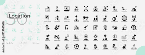 Location Duotone Editable Icons set