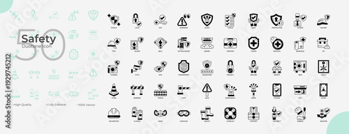 Safety Duotone Editable Icons set