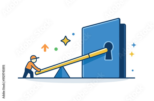 Asymmetric upside thinking and positioning for rare high-impact opportunities, a small lever unlocking a large door expressing leverage, readiness, and