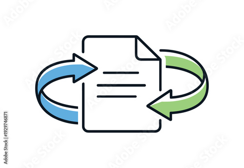 Clear workflow continuity and smooth task handoff in professional business operations emphasizing efficiency and reliability, two connected arrows flowing