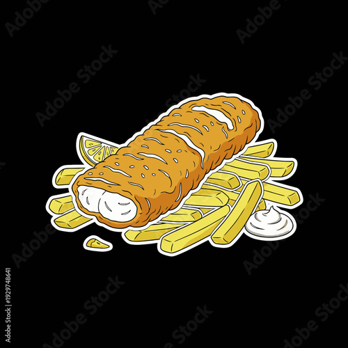 Cannelloni Pasta with French Fries and Dip.