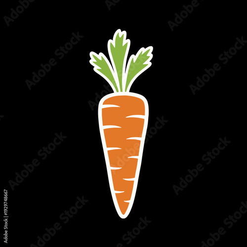 Fresh Orange Carrot with Green Leaves.