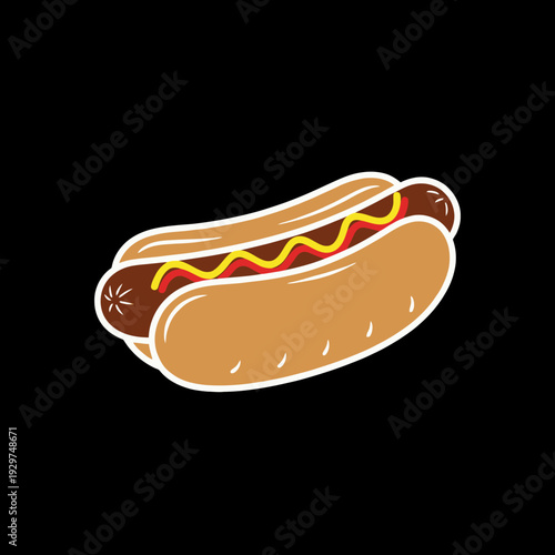 Hotdog with Ketchup and Mustard Toppings.