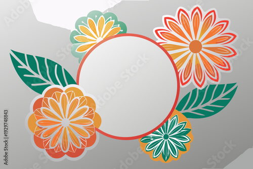 Minimal floral spring background inspired by eco lifestyle, neutral colors, organic shapes, subtle texture
