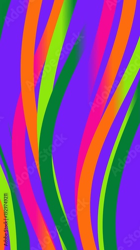 Vibrant Neon Stripes on Purple Background.