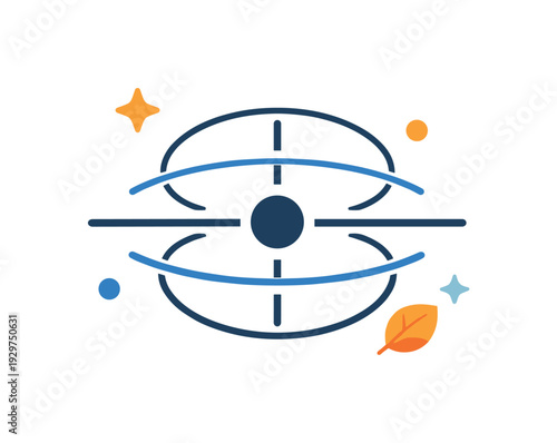 Internal alignment and acting from a calm centered state rather than external pressure, a balanced axis with a steady dot at the center symbolizing coherence,