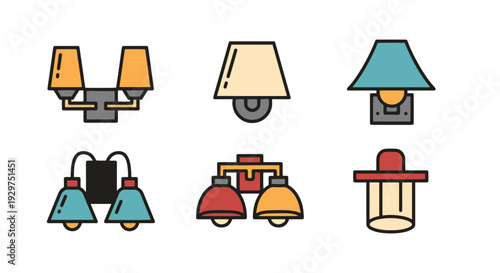 Wall Sconce Line art abstract digital color