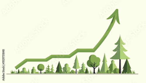 This minimalist illustration evokes growth and progress. Ideal for representing business development, environmental initiatives, or positive change th
