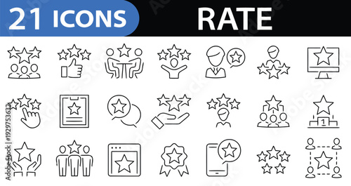 Customer rating and feedback icons set satisfaction and quality evaluation symbols