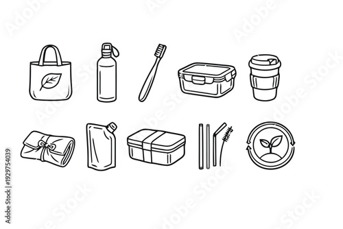 Eco friendly reusable products for sustainable living and zero waste lifestyle