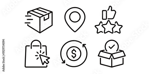 E-commerce and delivery icons